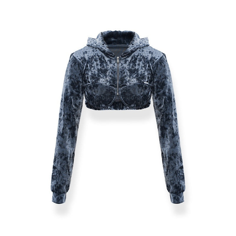 NAWSNOTAWEAR_Lightweight_Polyester_Hooded_Long_Sleeve_Women_Midnight_Gray_Top_&_Pants_Sets_MISSTT
