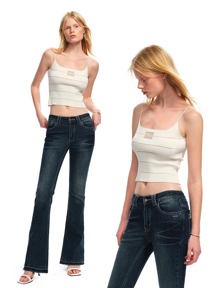 NAWSNOTAWEAR Lightweight Striped Casual Slim Short Outerwear For Women Breathable Camisoles