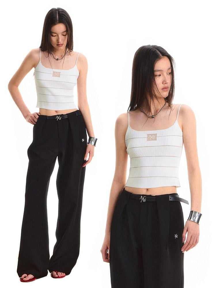 NAWSNOTAWEAR Lightweight Striped Casual Slim Short Outerwear For Women Breathable Camisoles