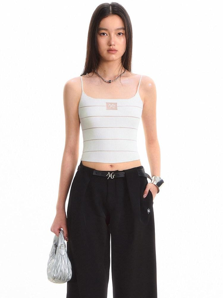NAWSNOTAWEAR Lightweight Striped Casual Slim Short Outerwear For Women Breathable Camisoles