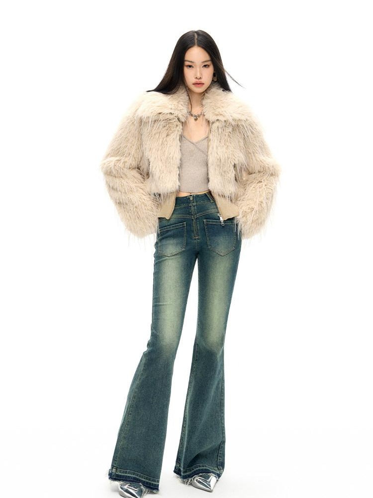 NAWSNOTAWEAR Lightweight Tailored Slim Fit Chic Reed Apricot Outerwear Leather Jackets