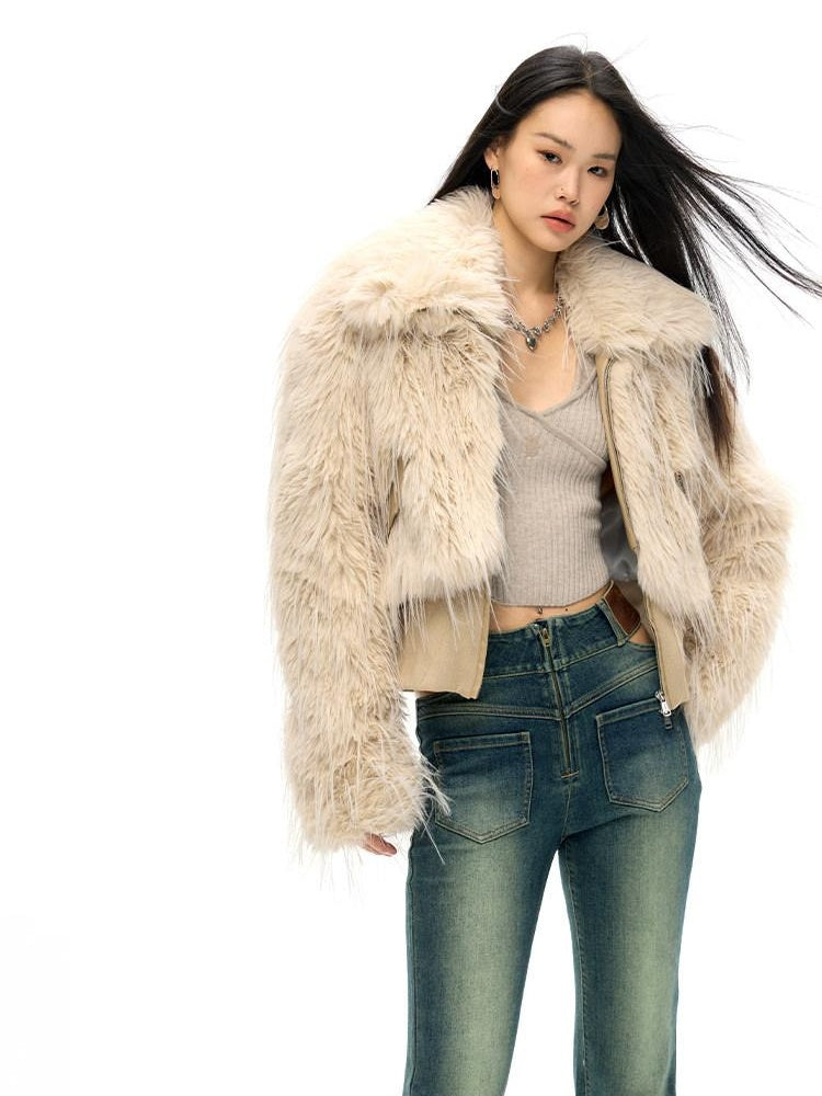 NAWSNOTAWEAR Lightweight Tailored Slim Fit Chic Reed Apricot Outerwear Leather Jackets