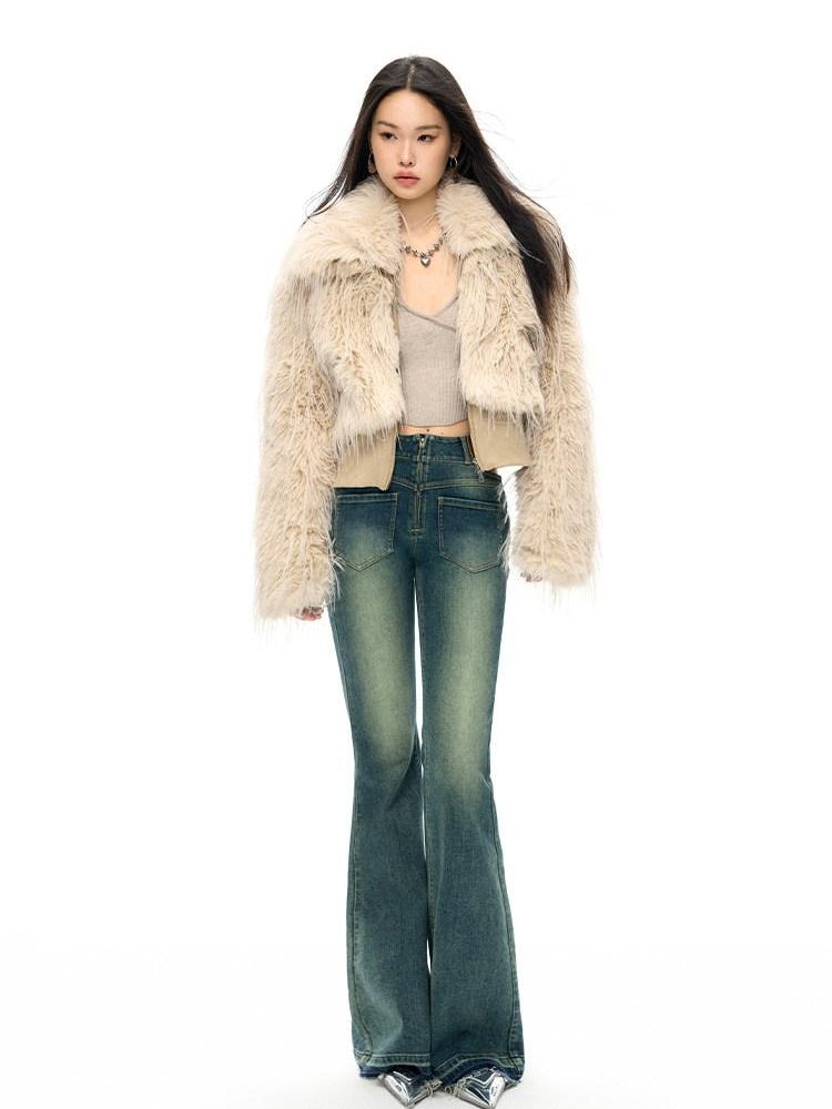 NAWSNOTAWEAR Lightweight Tailored Slim Fit Chic Reed Apricot Outerwear Leather Jackets