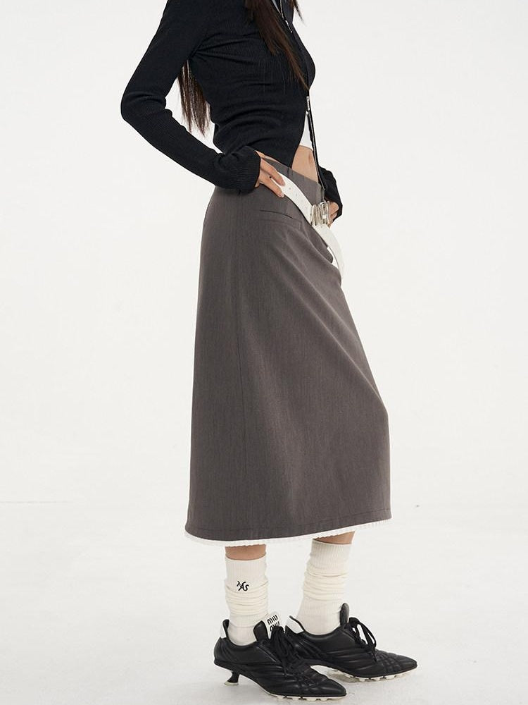 NAWSNOTAWEAR Lined Stretch Viscose Blend Mid Waist Pencil Straight Office Casual Midi Skirts