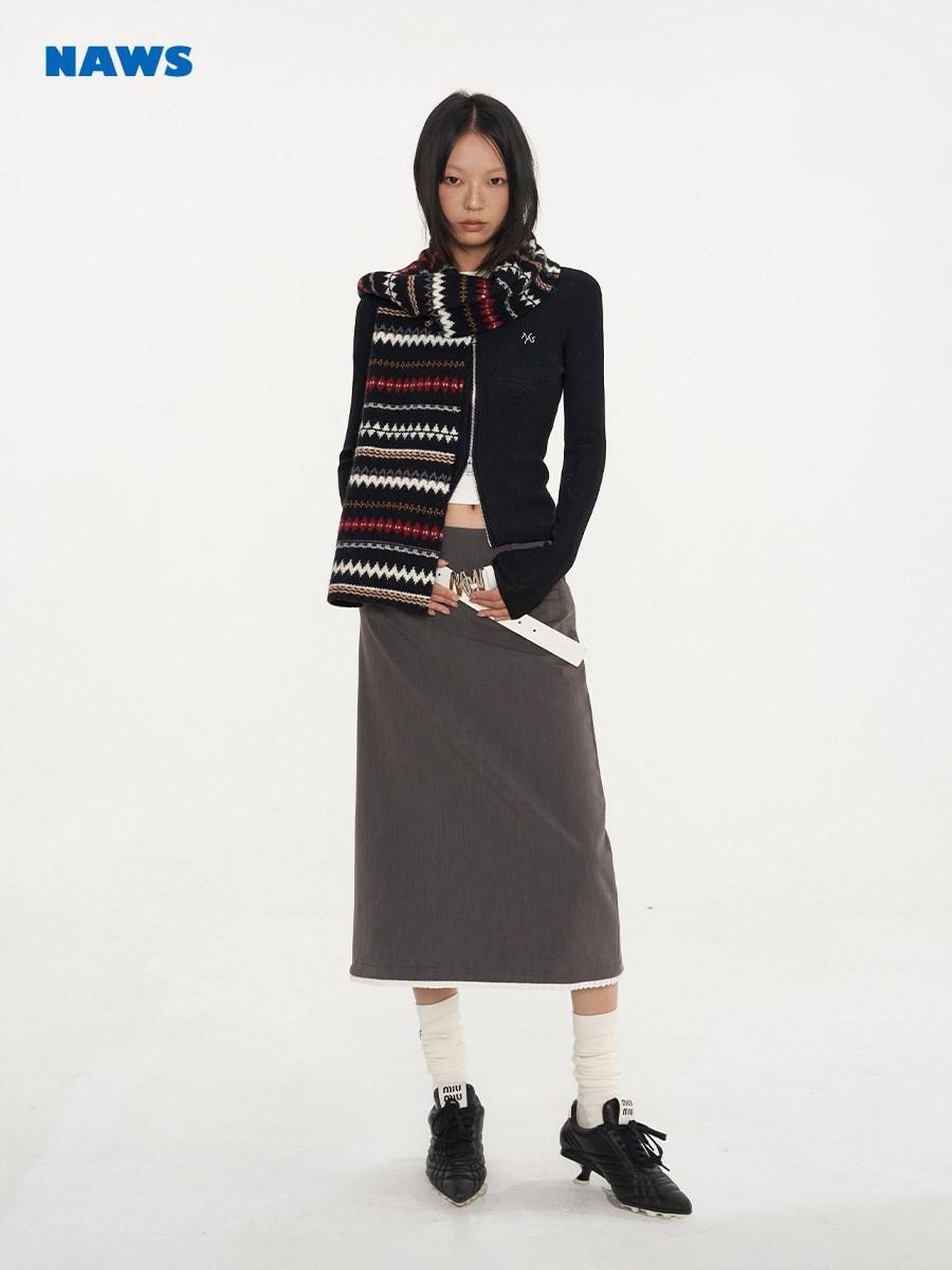 NAWSNOTAWEAR Lined Stretch Viscose Blend Mid Waist Pencil Straight Office Casual Midi Skirts