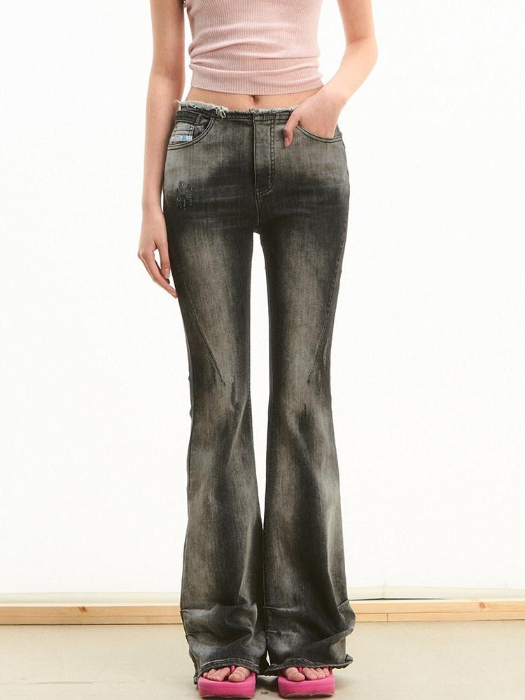 NAWSNOTAWEAR Low Rise Micro Stretch Slim Fit Washed Women Spectrum Blue Flared Jeans