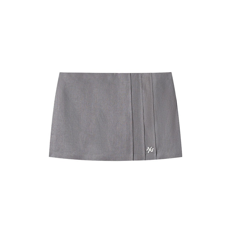 NAWSNOTAWEAR_Lyocell_Linen_Low_Waist_H_Cut_Badge_Detail_Youth_Women_Mini_Skirts_MISSTT