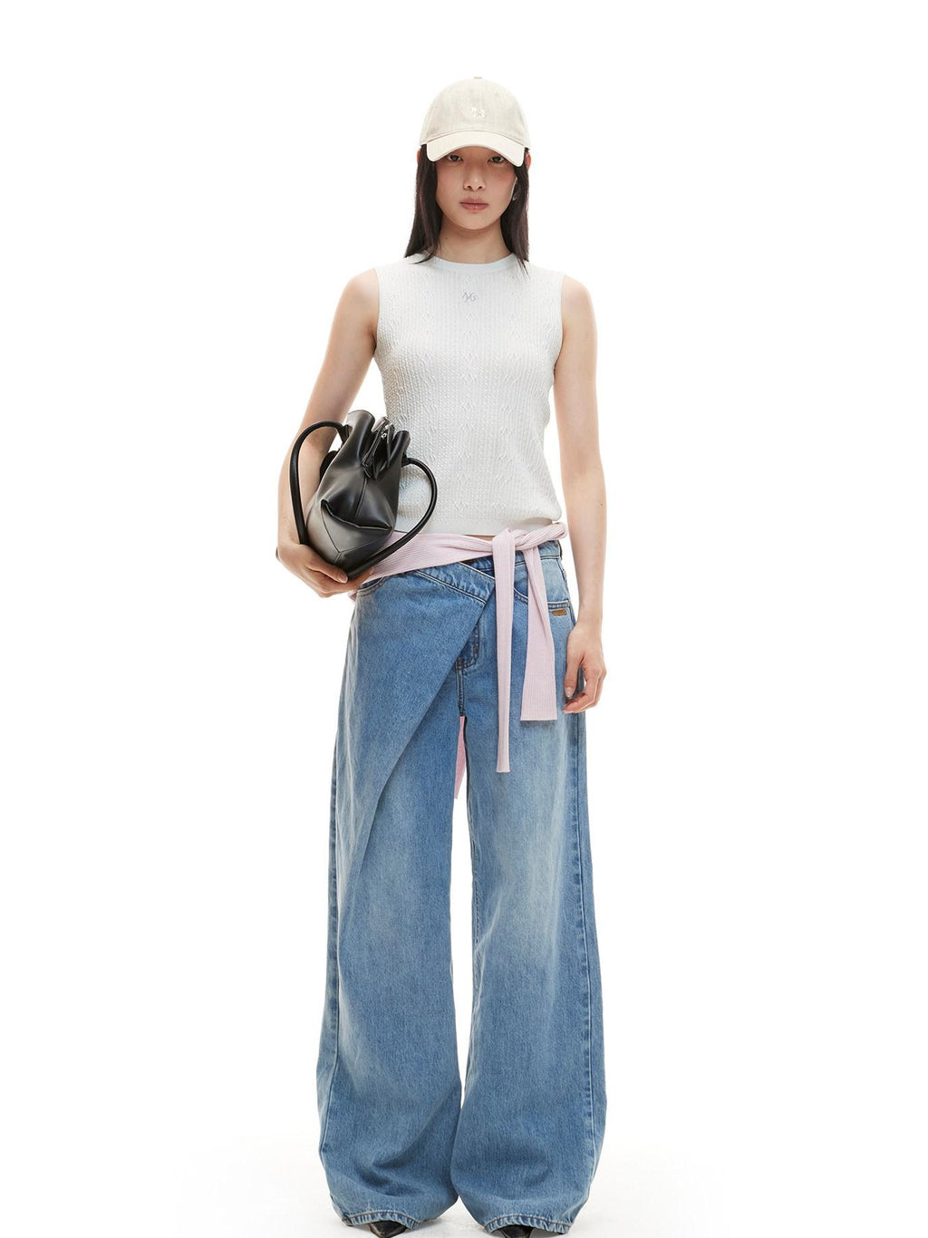 NAWSNOTAWEAR Lyocell Wool Blend High Stretch H Cut Round Neck Women Pearl White Tank Tops