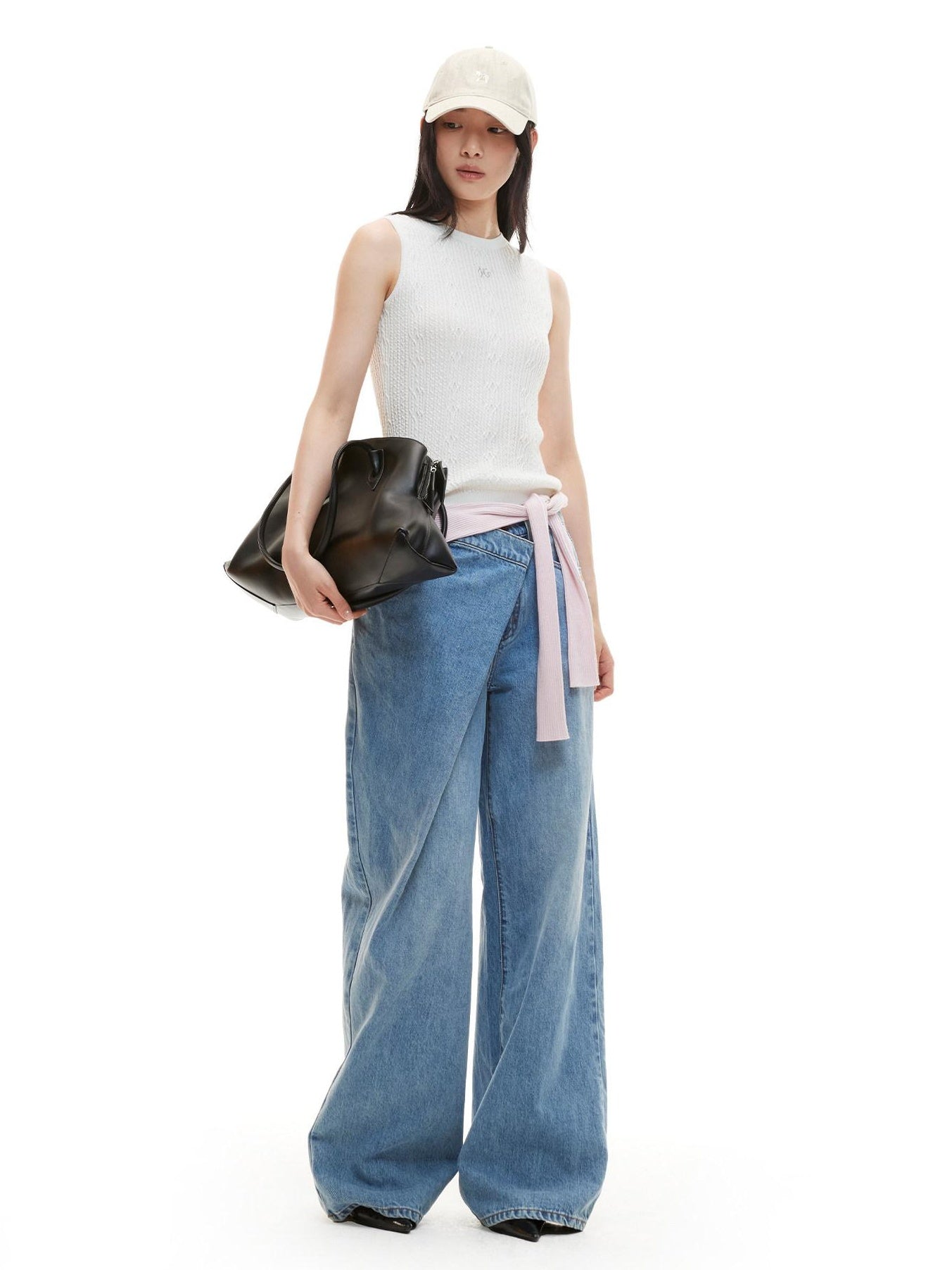 NAWSNOTAWEAR Lyocell Wool Blend High Stretch H Cut Round Neck Women Pearl White Tank Tops