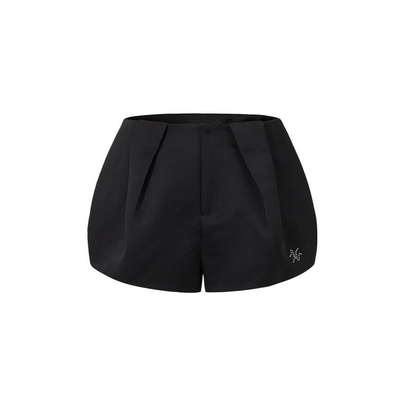 NAWSNOTAWEAR_Minimal_Tailored_Workwear_Natural_Waist_Zip_Fly_Polyester_Slim_Women_Mini_Shorts_MISSTT