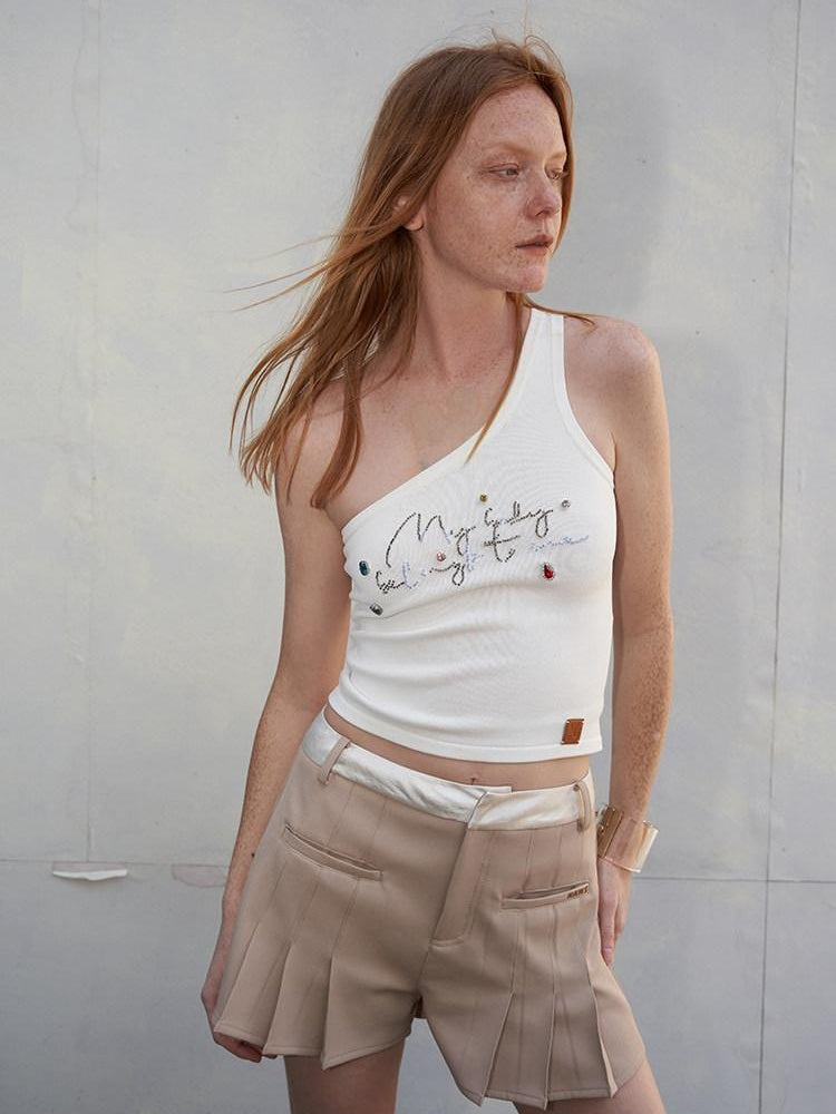 NAWSNOTAWEAR Mocha Yellow Versatile Slim Skort Natural Waist Polyester Spandex Mini Shorts
