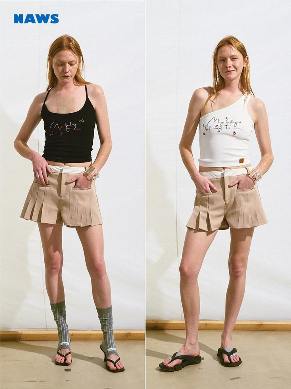 NAWSNOTAWEAR Mocha Yellow Versatile Slim Skort Natural Waist Polyester Spandex Mini Shorts