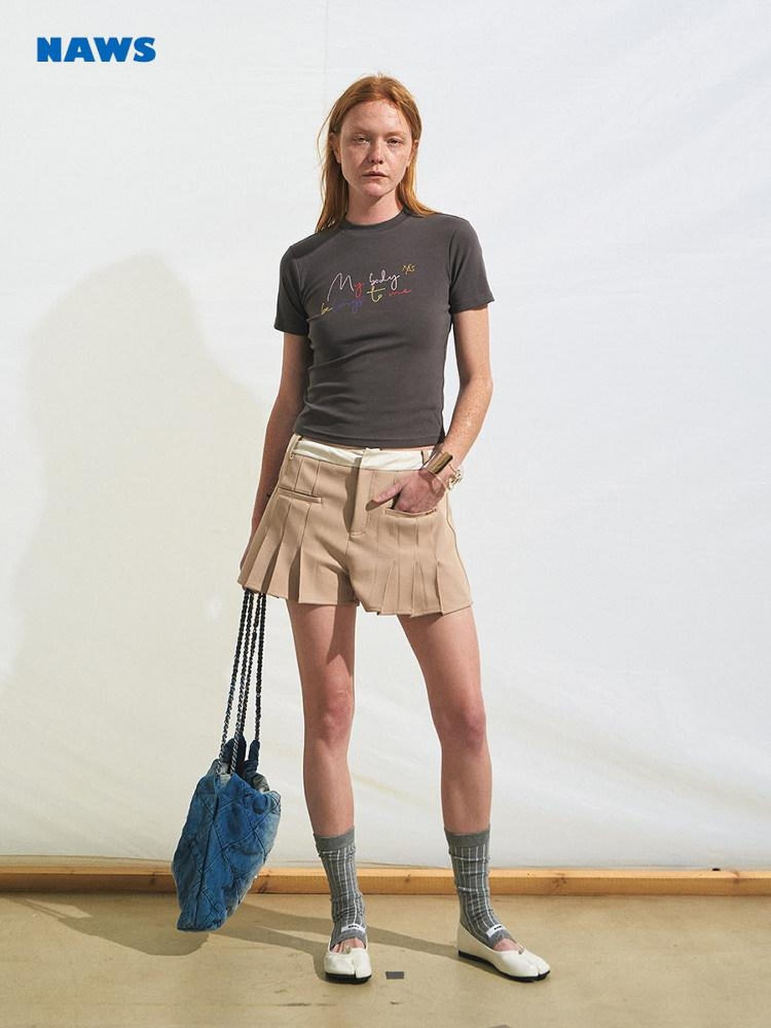 NAWSNOTAWEAR Mocha Yellow Versatile Slim Skort Natural Waist Polyester Spandex Mini Shorts