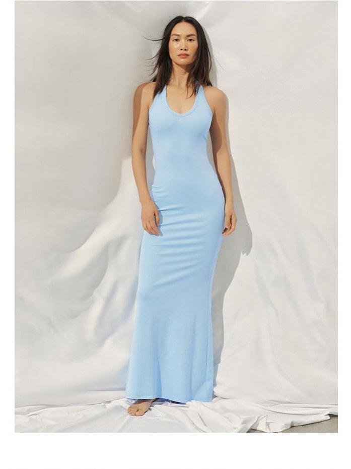 NAWSNOTAWEAR Modal Blend V-neck Spaghetti Strap Bodycon Casual For Women Maxi Dresses