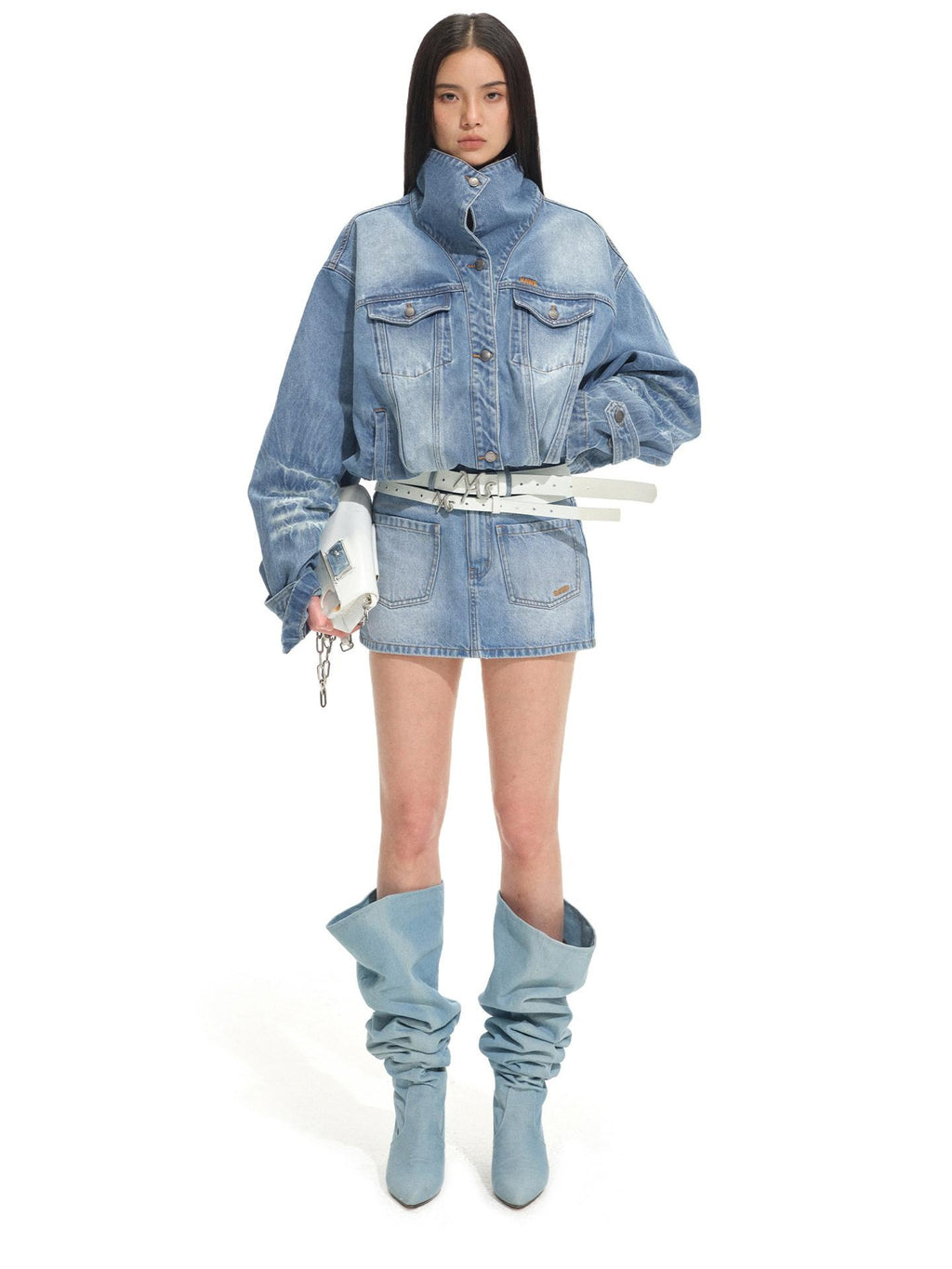 NAWSNOTAWEAR Oversized Vintage 100% Cotton Button Long Sleeve Women Blue Denim Jackets