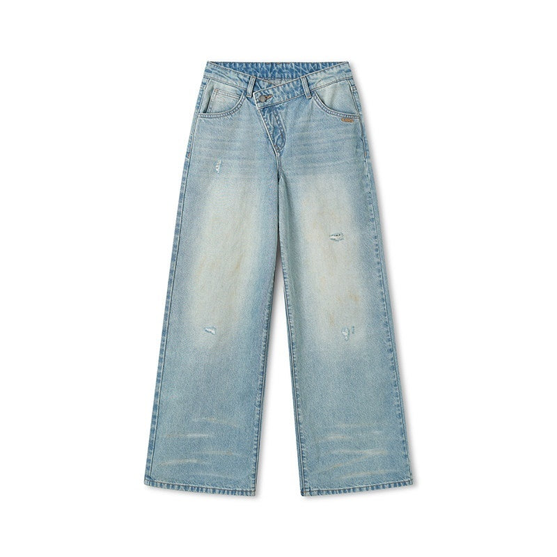 NAWSNOTAWEAR_Patchwork_Leather_Denim_Casual_Loose_Low_Rise_Women_Beach_Blue_Wide_Leg_Jeans_MISSTT