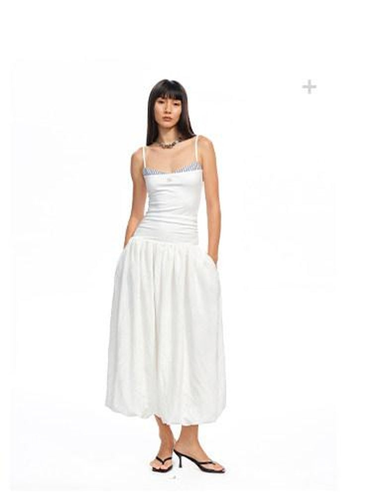 NAWSNOTAWEAR Pleated Strapless Ruffle Hem Resort Asymmetric Women Maxi Dresses