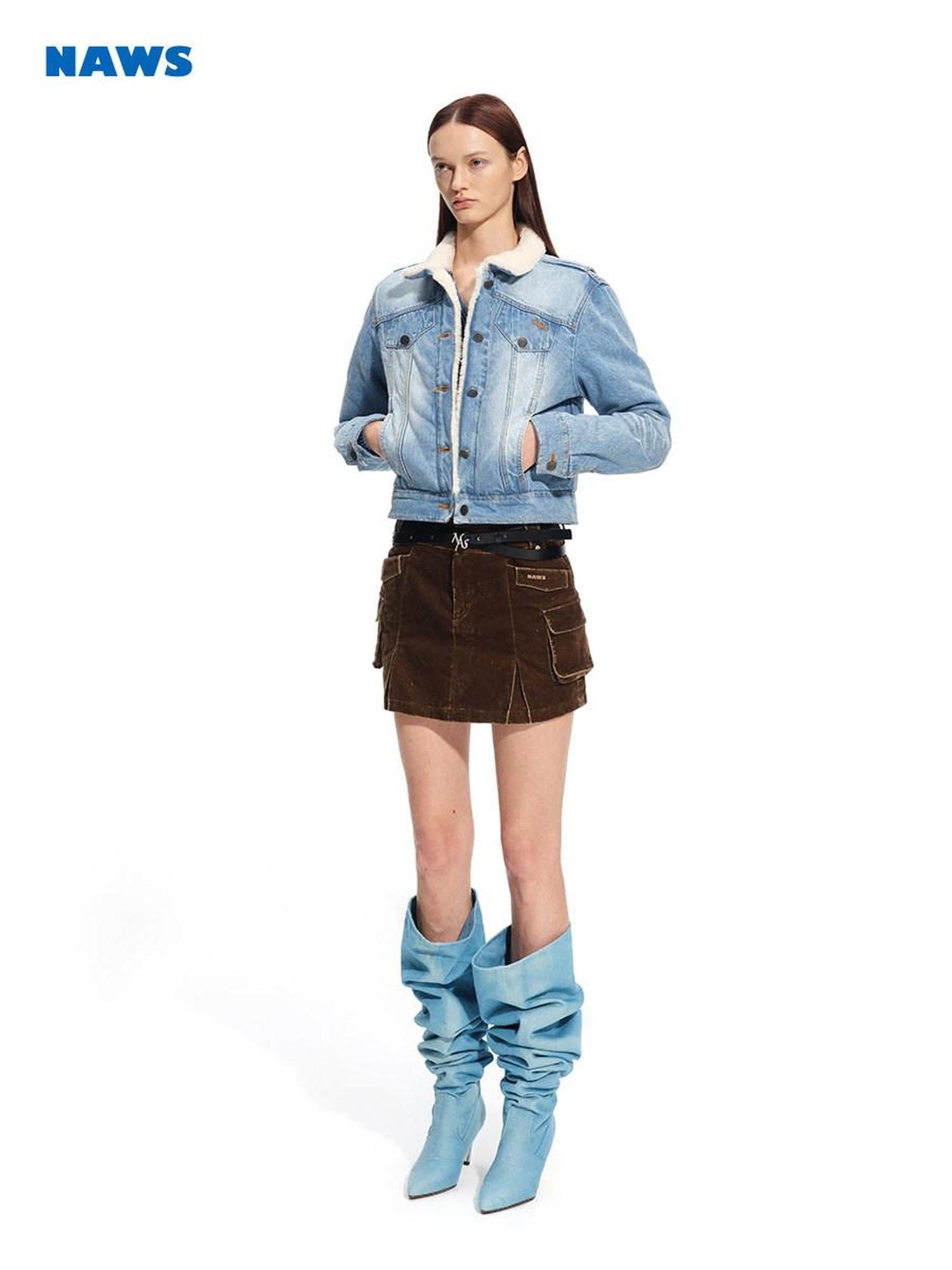 NAWSNOTAWEAR Pocketed Low Waist A Line Casual Travel Women Rust Brown Cotton Mini Skirts