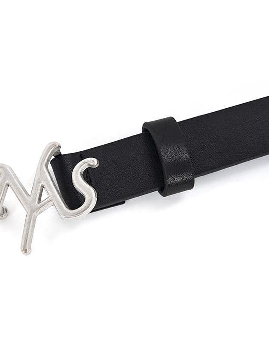 NAWSNOTAWEAR Premium Top Grain Cowhide Versatile Letter Detail Youth Women Leather Belts
