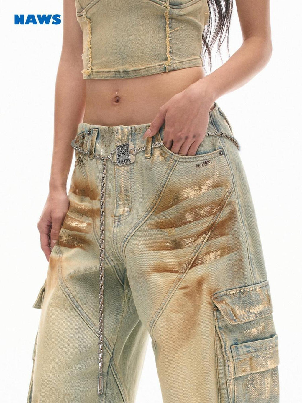 NAWSNOTAWEAR Premium Top Grain Leather Versatile Aurora Silver Women Adjustable 102Cm Belts