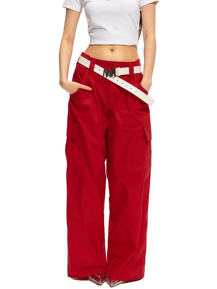 NAWSNOTAWEAR Pure Cotton Low Rise Pocket Commuter Tailored Women Casual Straight Pants