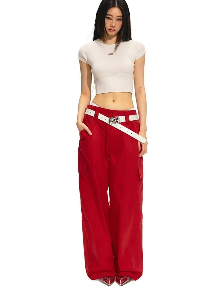 NAWSNOTAWEAR Pure Cotton Low Rise Pocket Commuter Tailored Women Casual Straight Pants