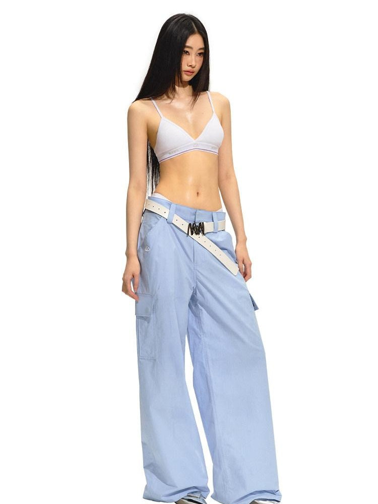 NAWSNOTAWEAR Pure Cotton Low Rise Pocket Commuter Tailored Women Casual Straight Pants