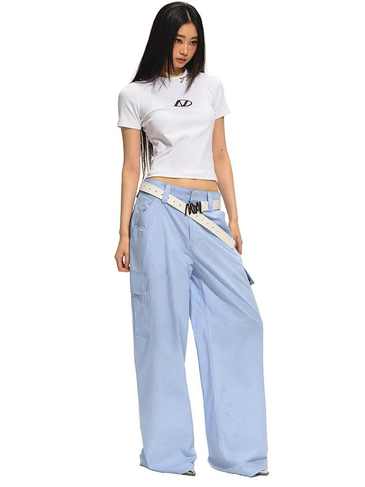 NAWSNOTAWEAR Pure Cotton Low Rise Pocket Commuter Tailored Women Casual Straight Pants