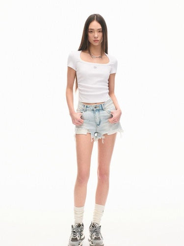 NAWSNOTAWEAR Pure Cotton Slim Fit U Neck Casual Women Essential Tee Short Sleeve T-Shirts