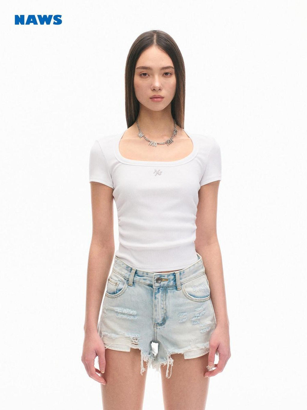 NAWSNOTAWEAR Pure Cotton Slim Fit U Neck Casual Women Essential Tee Short Sleeve T-Shirts