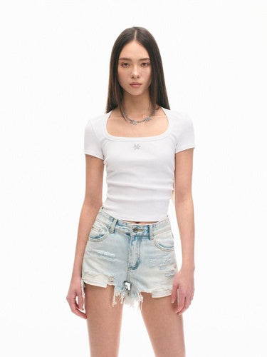 NAWSNOTAWEAR Pure Cotton Slim Fit U Neck Casual Women Essential Tee Short Sleeve T-Shirts