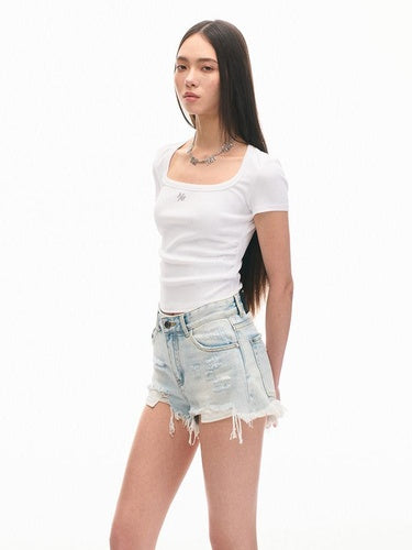 NAWSNOTAWEAR Pure Cotton Slim Fit U Neck Casual Women Essential Tee Short Sleeve T-Shirts