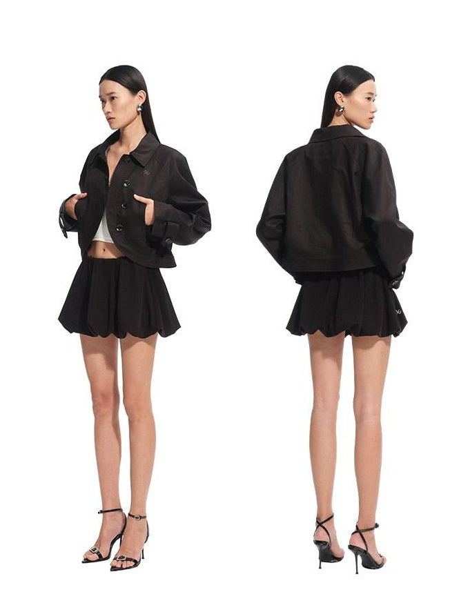 NAWSNOTAWEAR Quick Dry Casual Button Front Short Length Women Cotton Lyocell Cropped Jackets