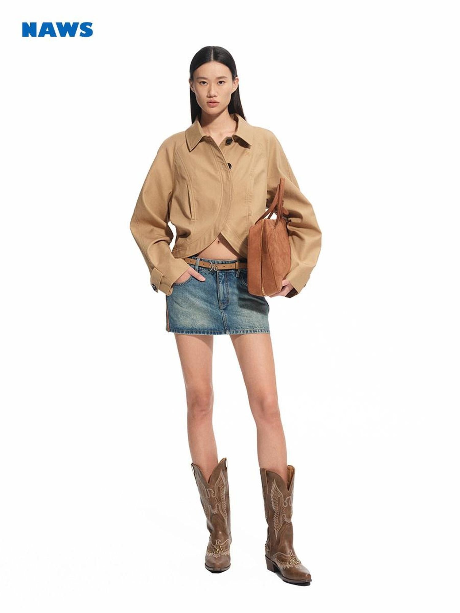 NAWSNOTAWEAR Quick Dry Casual Button Front Short Length Women Cotton Lyocell Cropped Jackets