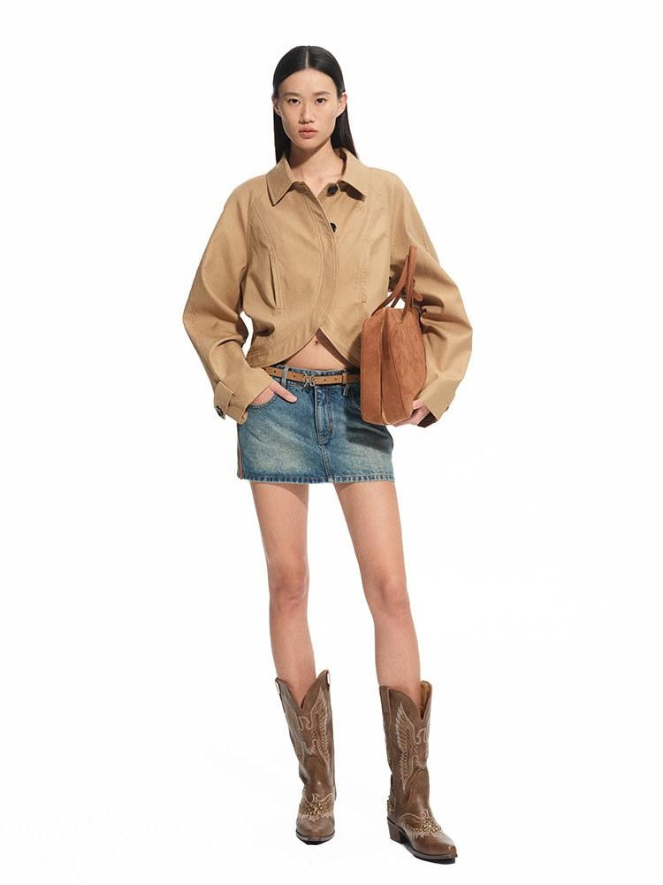 NAWSNOTAWEAR Quick Dry Casual Button Front Short Length Women Cotton Lyocell Cropped Jackets