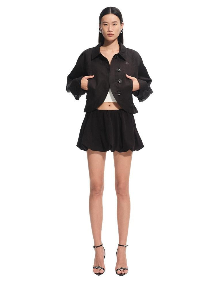 NAWSNOTAWEAR Quick Dry Casual Button Front Short Length Women Cotton Lyocell Cropped Jackets