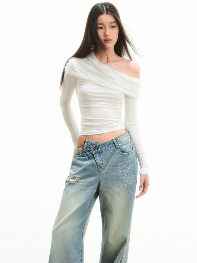 NAWSNOTAWEAR Quick Dry Slim Fit Long Sleeve Casual Lyocell Womens Off Shoulder Crop Tops