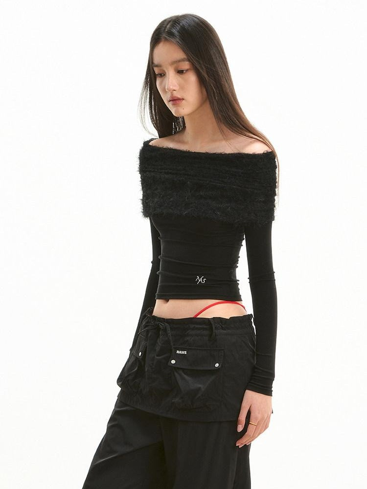 NAWSNOTAWEAR Quick Dry Slim Fit Long Sleeve Casual Lyocell Womens Off Shoulder Crop Tops