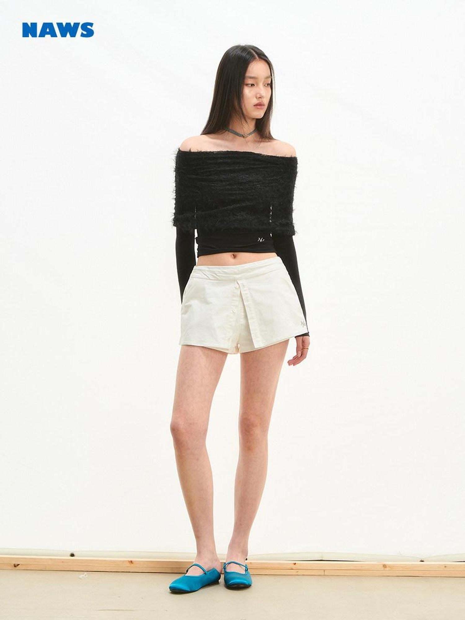 NAWSNOTAWEAR Quick Dry Slim Fit Long Sleeve Casual Lyocell Womens Off Shoulder Crop Tops