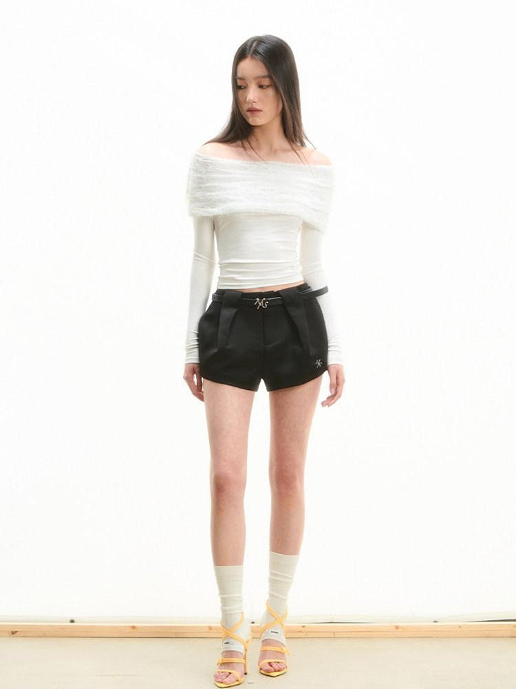 NAWSNOTAWEAR Quick Dry Slim Fit Long Sleeve Casual Lyocell Womens Off Shoulder Crop Tops