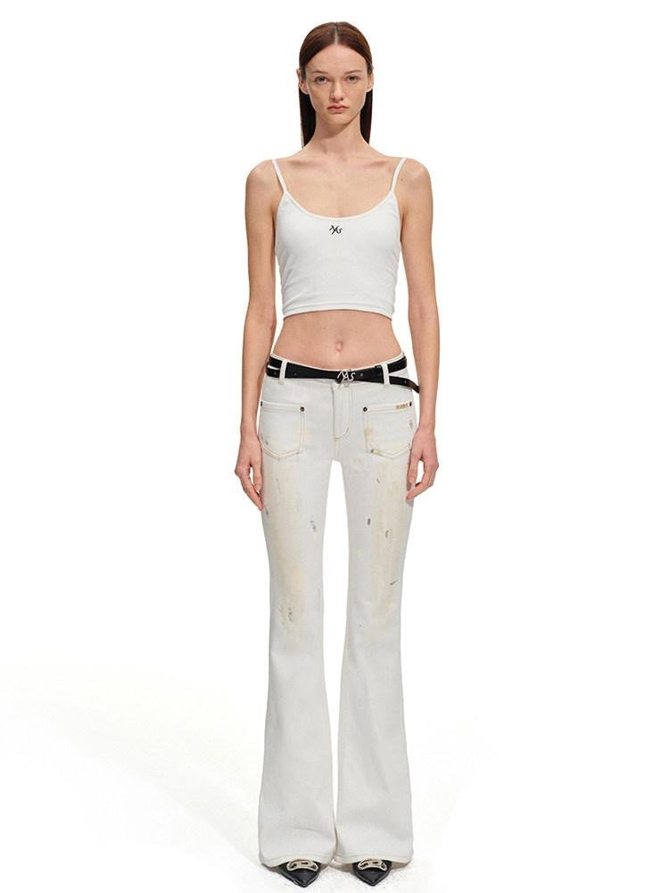 NAWSNOTAWEAR Romantic Slim Spaghetti Strap No Padding Cotton Blend Women Solid Camisoles