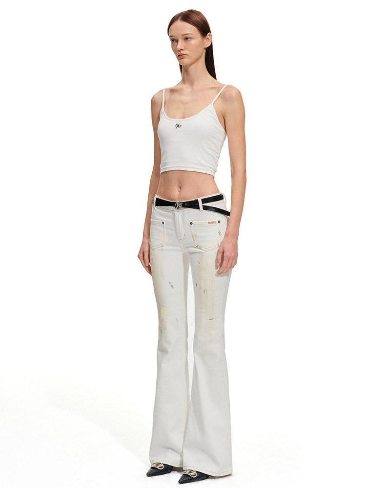NAWSNOTAWEAR Romantic Slim Spaghetti Strap No Padding Cotton Blend Women Solid Camisoles