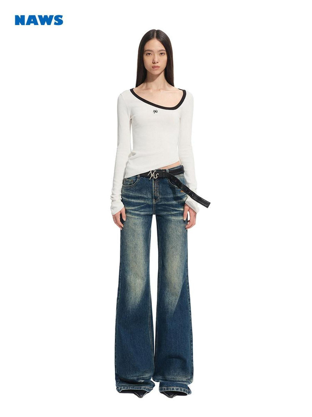 NAWSNOTAWEAR Slim Fit Nylon Blend Crew Neck Office Women Long Sleeve T-Shirts
