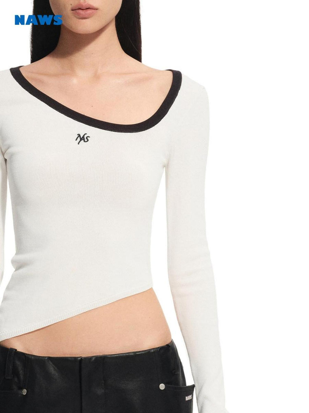 NAWSNOTAWEAR Slim Fit Nylon Blend Crew Neck Office Women Long Sleeve T-Shirts