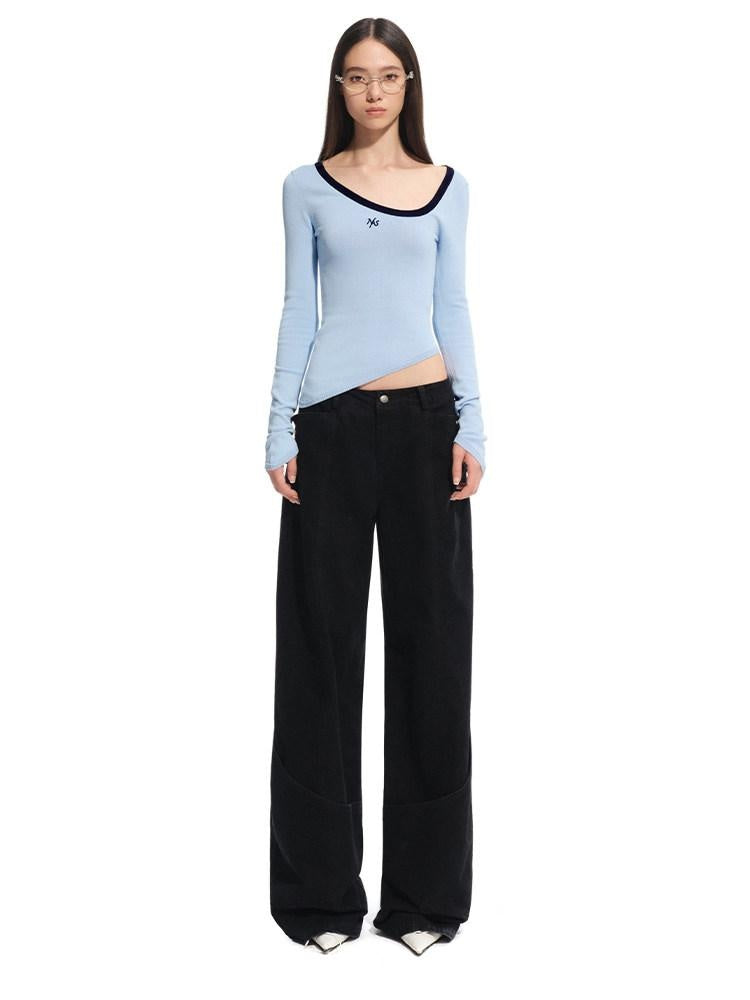 NAWSNOTAWEAR Slim Fit Nylon Blend Crew Neck Office Women Long Sleeve T-Shirts