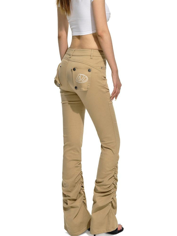 NAWSNOTAWEAR Slim Natural Waist Slight Stretch Sky Blue Women Denim Flared Jeans
