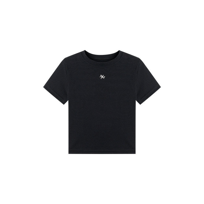 NAWSNOTAWEAR_Slim_Waist_Minimal_Flare_Sleeves_Women_Stretch_Cotton_Short_Sleeve_T-Shirts_MISSTT
