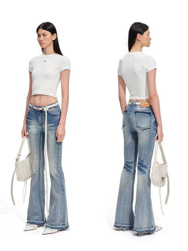 NAWSNOTAWEAR Slim Waist Minimal Flare Sleeves Women Stretch Cotton Short Sleeve T-Shirts