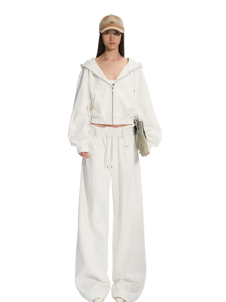 NAWSNOTAWEAR Soft 100% Cotton Washed Low Rise Elastic Waist Loose Fit Women Casual Sweatpants