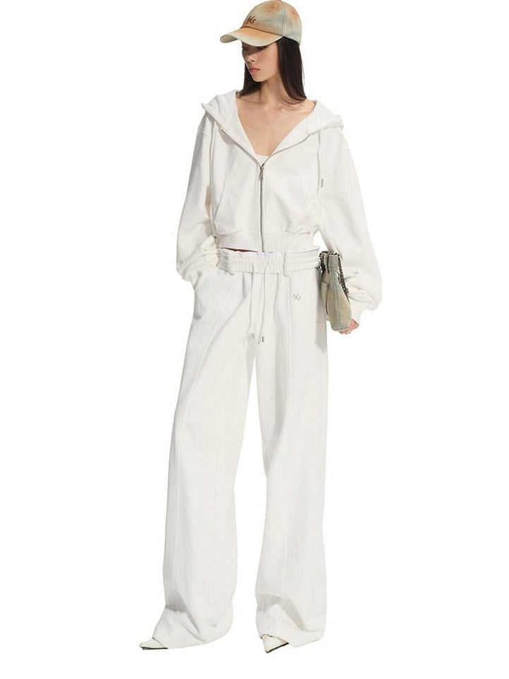 NAWSNOTAWEAR Soft 100% Cotton Washed Low Rise Elastic Waist Loose Fit Women Casual Sweatpants